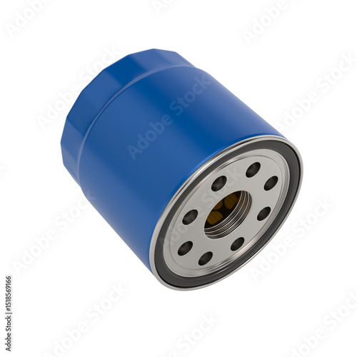 Car oil filter on white background. Isolated 3D illustration