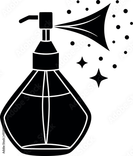 Aesthetic Perfume Spray Bottle Vector With Sparkle Shallotte on white background