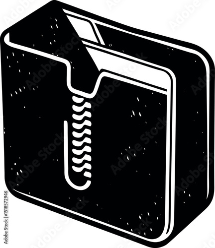 Floating Pastel Zip File Icon Vector Shallotte on white background