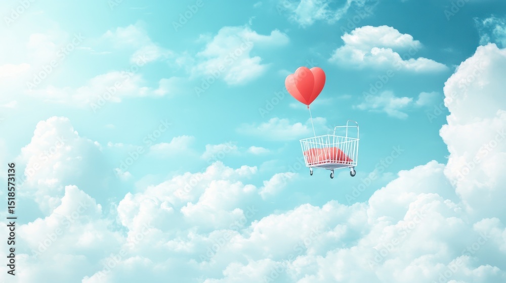 Fototapeta premium Buy? Sell? Rent? Keep? card with sky background illustration , no logos, no brands