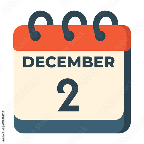 2 December vector on white background
Vector calendar with date