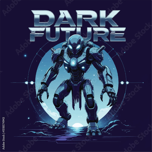 Dark Future Cybernetic Warrior in a Futuristic World