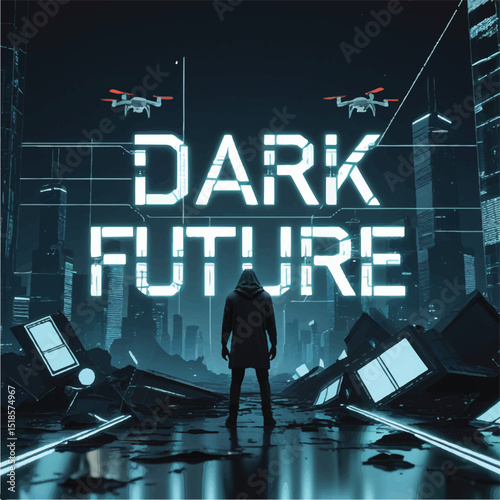 Dark Future A Cyberpunk Cityscape