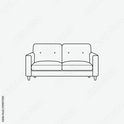 Download high-quality sofa vector in outline style. Perfect for interior design, furniture catalogs, and creative projects. Scalable, editable, and ready to use.