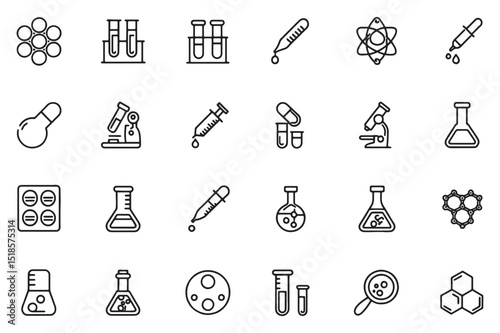 Set of Simple Black and White Medical Icons