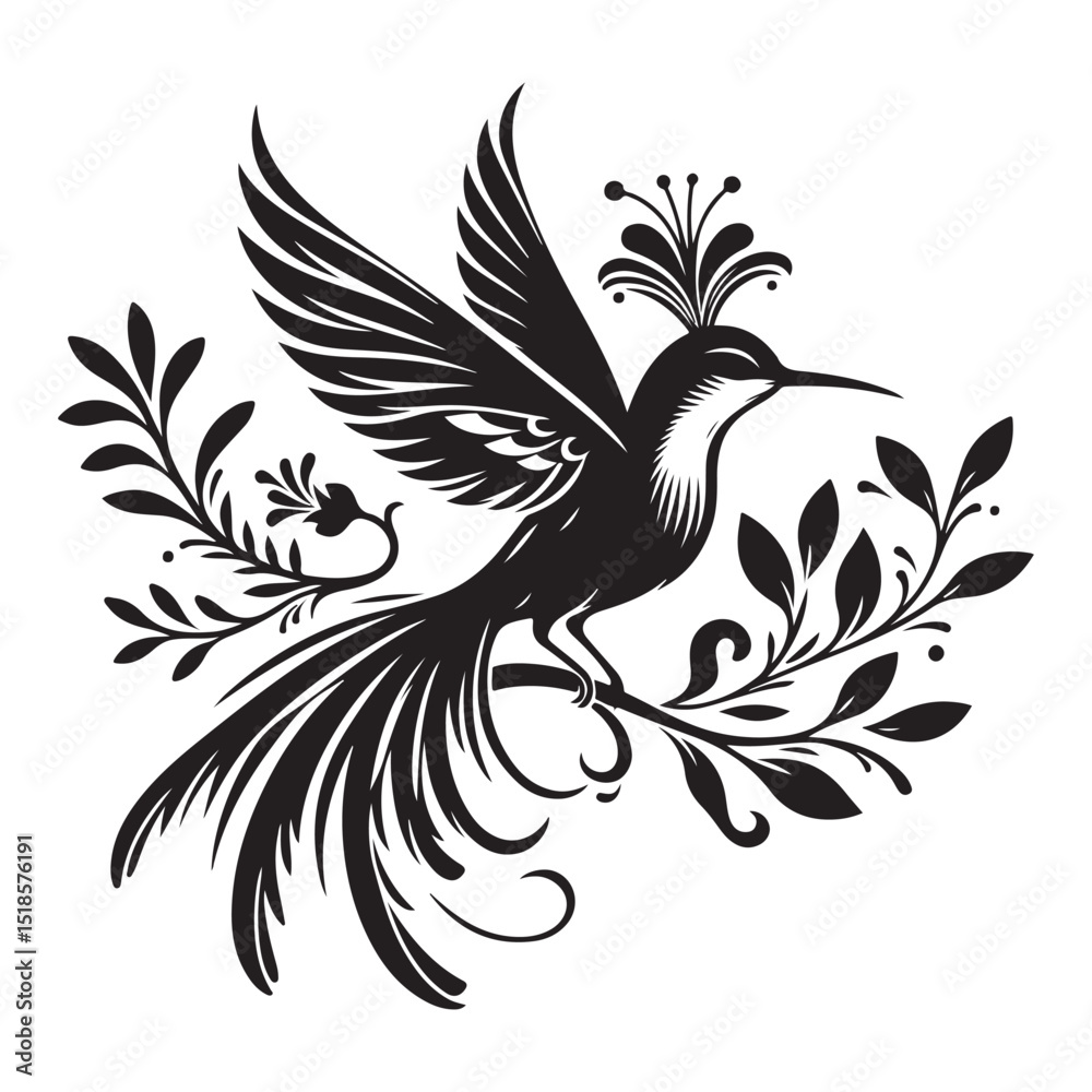 Obraz premium black and white bird