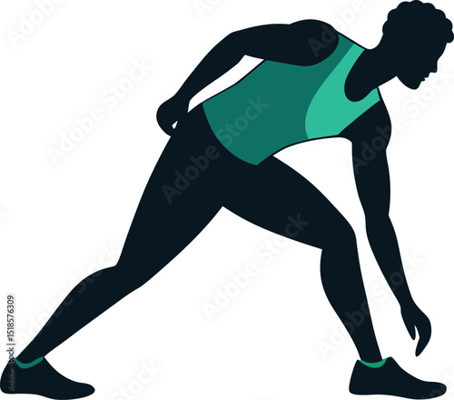 Athlete stretching silhouette