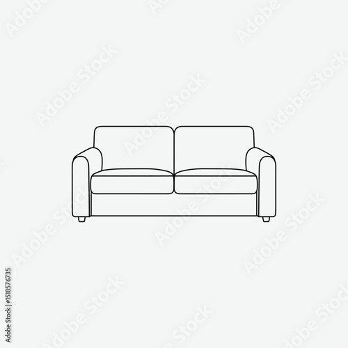 Download high-quality sofa vector in outline style. Perfect for interior design, furniture catalogs, and creative projects. Scalable, editable, and ready to use.