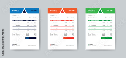 Invoice Layout cmyk template for Print