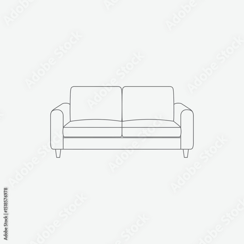 Download high-quality sofa vector in outline style. Perfect for interior design, furniture catalogs, and creative projects. Scalable, editable, and ready to use.
