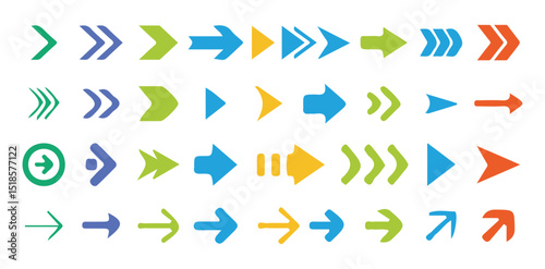 Arrows and Directions set thin and bold rounded icons