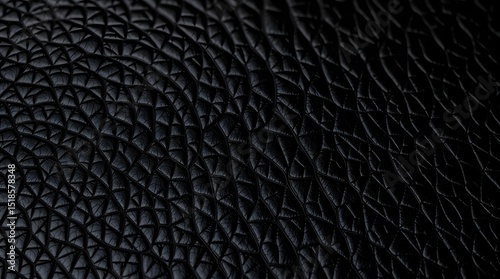 Black leather texture background. Close up dark leather wallpaper. Luxury abstract pattern texture. background photo