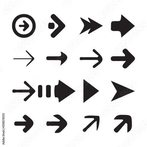 Arrows Bundle set with Flat Style icons