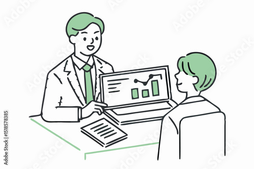 Sales man business scene. Business People meeting with potential new employee. business meeting with a presenter explaining data on a whiteboard to colleagues.