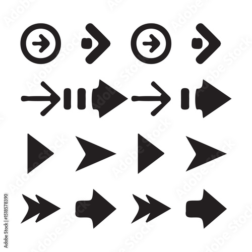 Arrows Bundle set with Flat Style icons