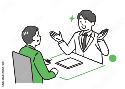 Sales man business scene. Business People meeting with potential new employee. business meeting with a presenter explaining data on a whiteboard to colleagues.