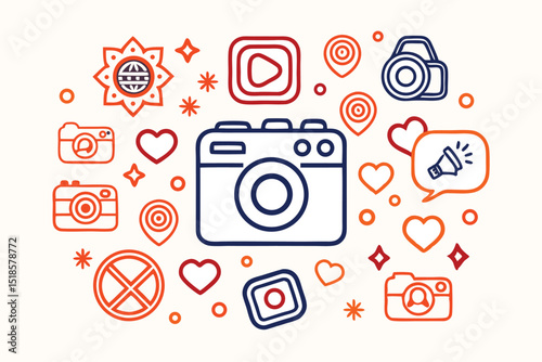 camera icon set