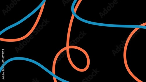 Hand drawn colored doodle transition effect. Video clip with alpha channel.