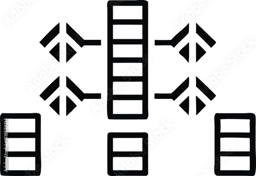 Scalable black icon design for enterprise data analytics and modern business applications