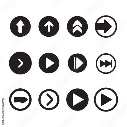 Black and white Arrow Icons for Web
