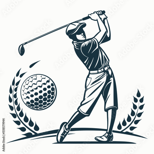 Elegant Golf Club Logo Vector Templates for Brand Identity Design