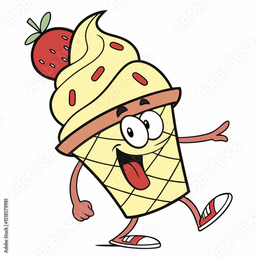 Funny Kulfi Character Vector with Tongue Out and Goofy Look