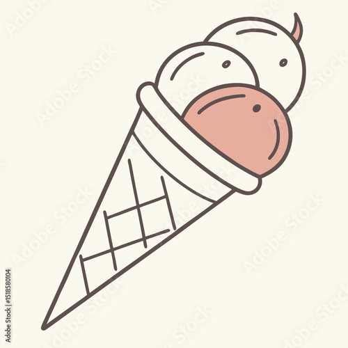 Minimalist Kulfi Ice Cream Icon in Flat Vector Style