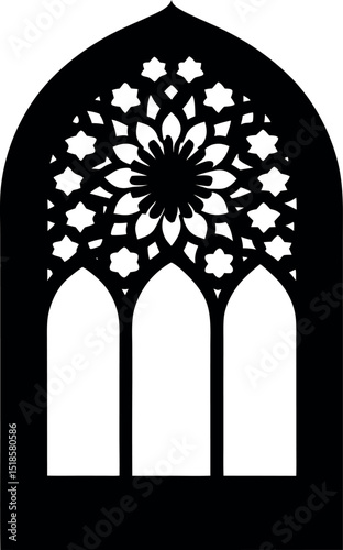 Luxury Islamic window vector on white background
