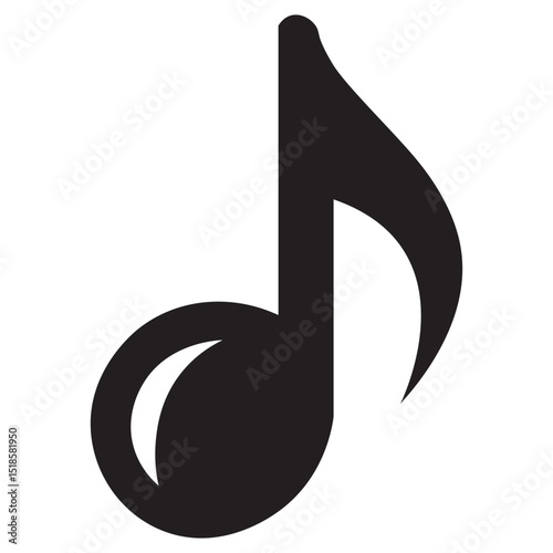 music notes icon set, poised as the focal subject in a high-quality stock photograph, emphasized by defined bold lines, musically perfect, clarity, isolated on transparent background, used for web.