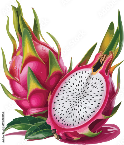 dragon fruit isolated on white