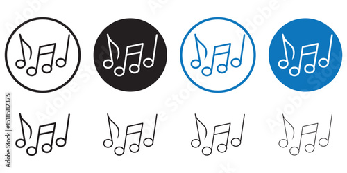 Music notes icon set. Musical key symbols.