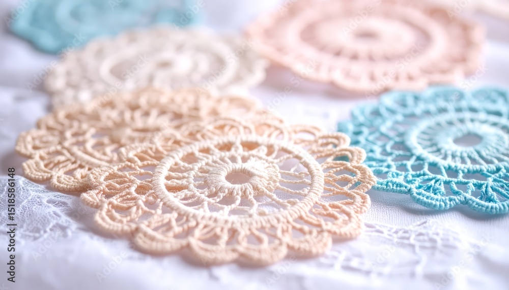 Obraz premium Exquisite handmade crochet crafts, a beautiful collection of cozy creations