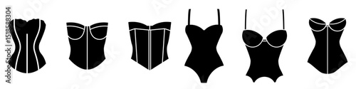 Corset icon vector set. pair of stays illustration sign collection. foundation garment symbol or logo.