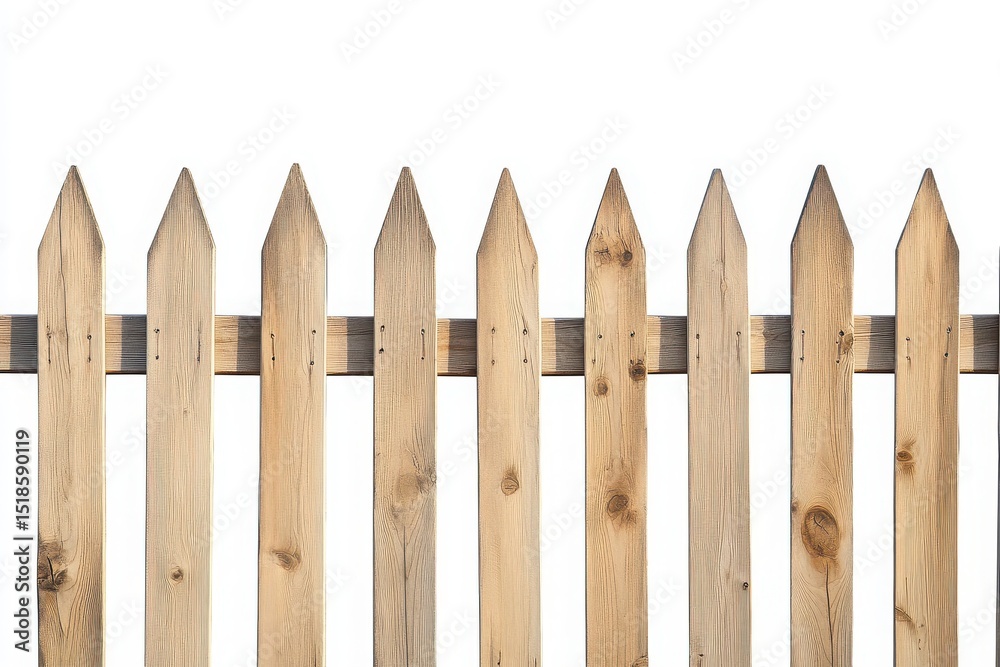 Wooden picket fence section isolated on white Wooden picket fence section isolated on white