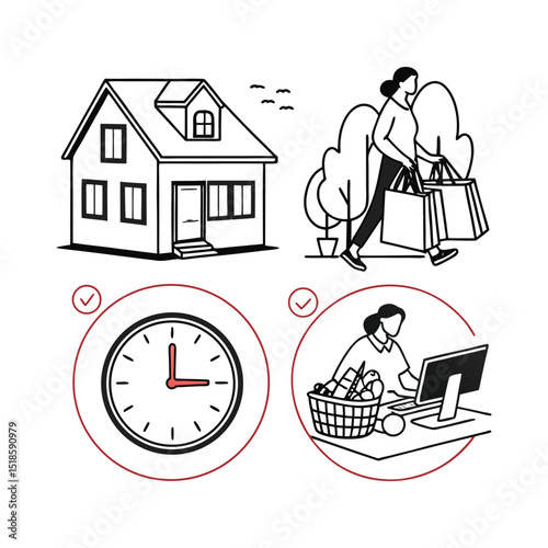 Efficient Time Management for Home and Online Shopping Balancing Life's Demands
