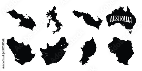 vector silhouettes of country