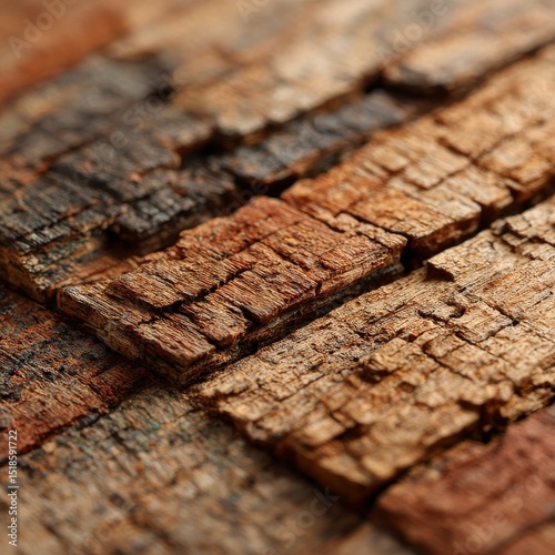 Aged Rustic Wood: Close-up of Weathered Planks with Rich Texture and Natural Patterns