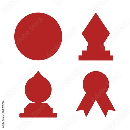 vector illustration of a red and gold medal