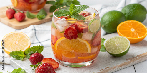 Refreshing Summer Fruit Punch with Citrus and Mint