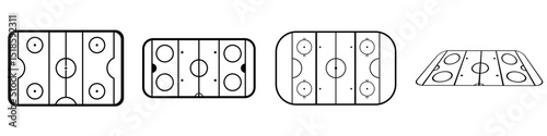 Hockey field icon vector set. Hockey rink illustration sign collection. Hockey symbol or logo.