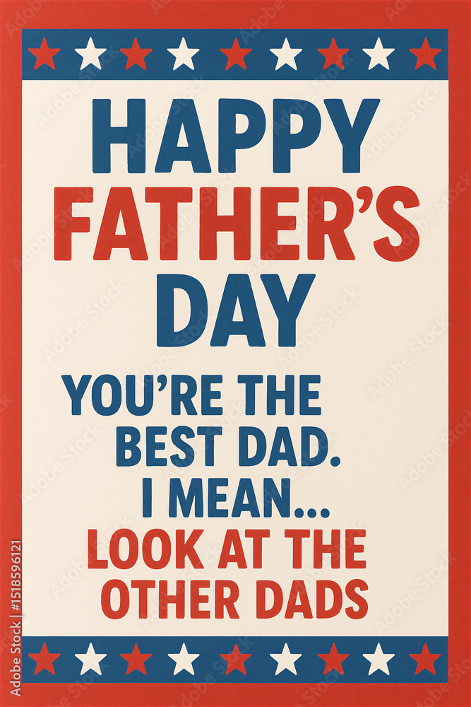 Fototapeta premium A funny, humorous father's day card 