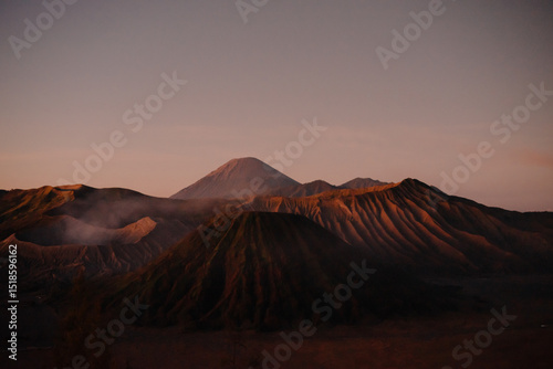 Majestic Volcanic Landscape Sunrise over Dramatic Mountain Ranges