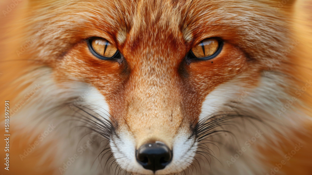Obraz premium Close-up stock photo of a red fox, capturing its sharp eyes and detailed fur, showcasing the wild beauty and alert nature of this clever animal...