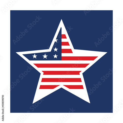 American flag star patriotic design graphic