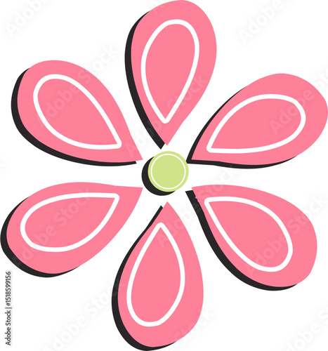 A simple, colorful flower illustration suitable for web design, branding, or marketing materials focused on nature or beauty. photo