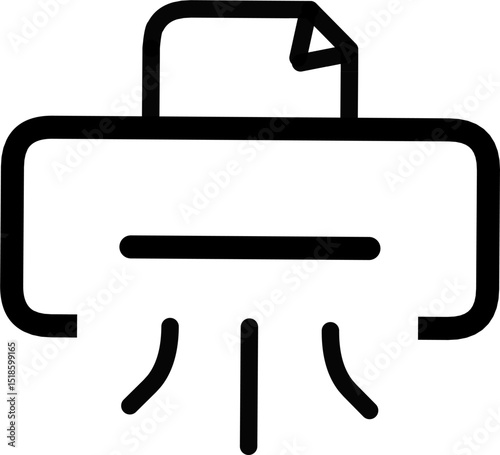 Simplified printer icon representing print functions for user interfaces and signage.