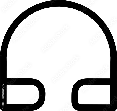 Simple headphone icon representing audio, communication, and entertainment for digital interfaces.