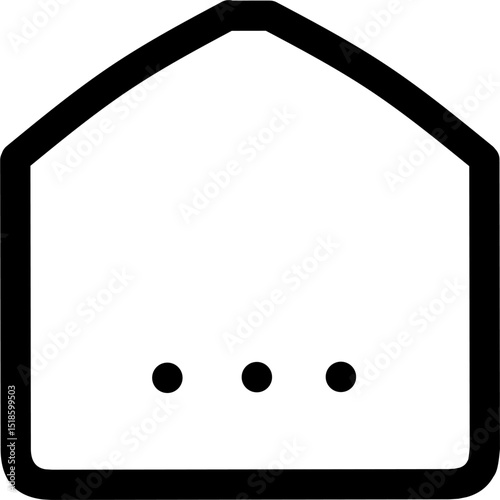 Minimalist house icon suitable for web interface and app design projects.