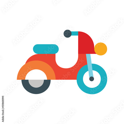 retro scooter vector illustration
