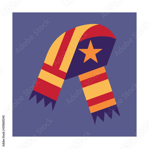 Colorful striped scarf with star design winter fashion accessory